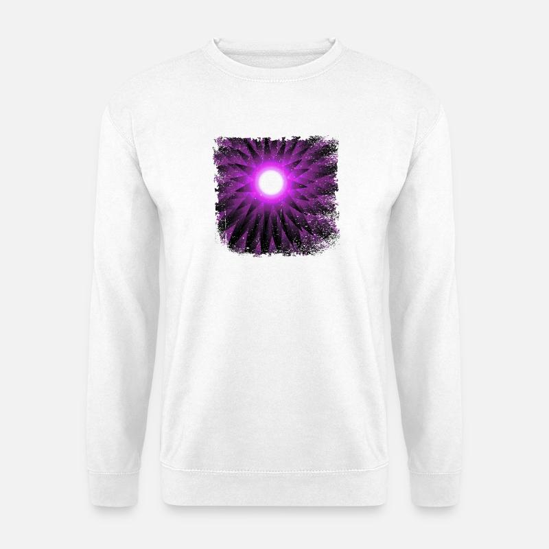 Supernova violett mit ausgefranstem Rand - Unisex Pullover - Weiß