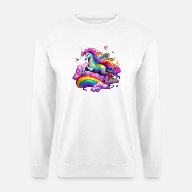 Fee Regenbogen Einhorn - Unisex Pullover - Weiß