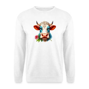 Blumen aus Kuh - Unisex Pullover - Weiß - Vorne