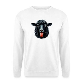 Famille rebelle, le mouton noir fait la langue - Sweat-shirt Unisexe - blanc - Devant