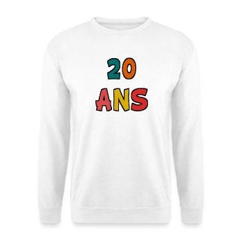 20. 20 JAHRE. 20-JÄHRIGES JUBILÄUM. 20-JÄHRIGES JUBILÄUM. - Unisex Pullover - Weiß - Vorne