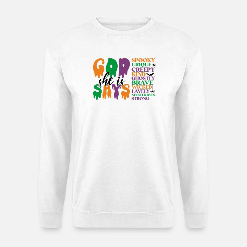 Halloween Geisterhaftes Wortkunst-Design - Unisex Pullover - Weiß