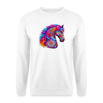 Cheval Mandala Dessin Inde Inde - Sweat-shirt Unisexe - blanc - Devant