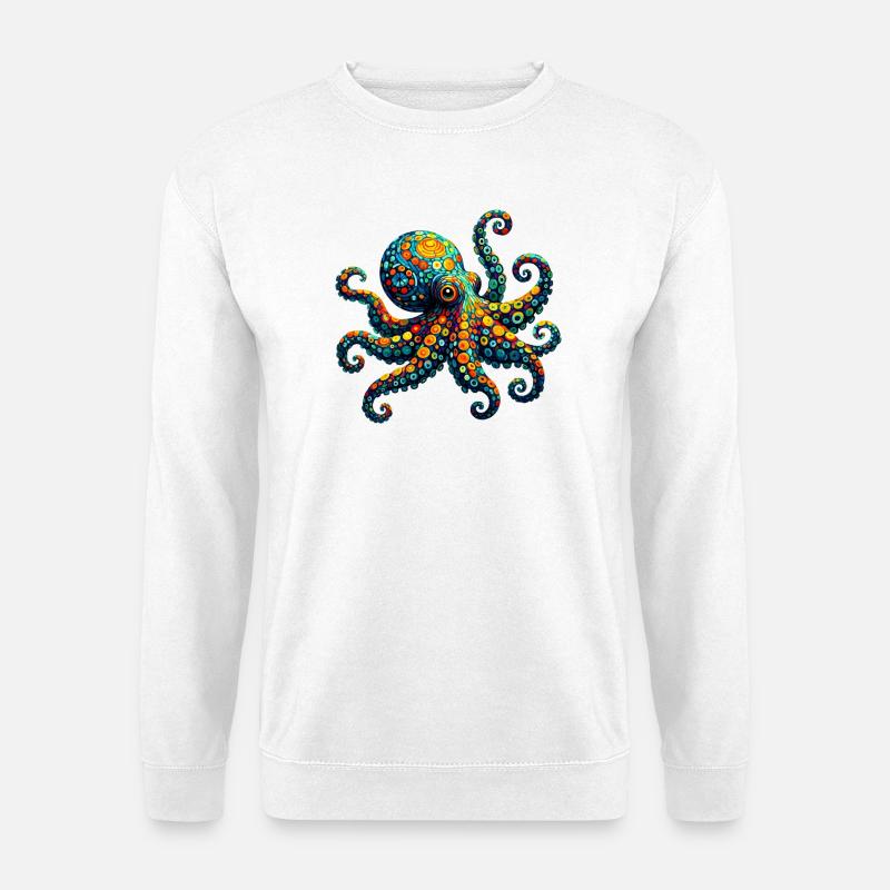 Oktopus van Gogh - Unisex Pullover - Weiß