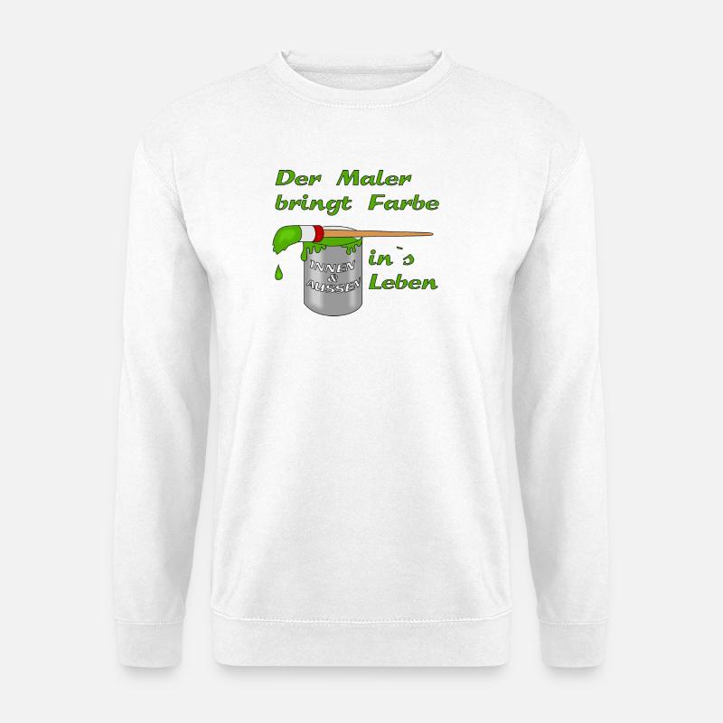 Maler Farbtopf mit Pinsel - Unisex Pullover - Weiß