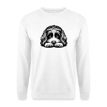 Tête de Cavapoo avec pattes - Sweat-shirt Unisexe - blanc - Devant