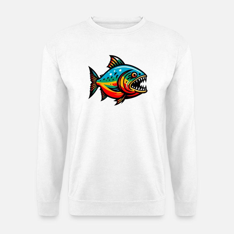 Piranha - Unisex Pullover - Weiß