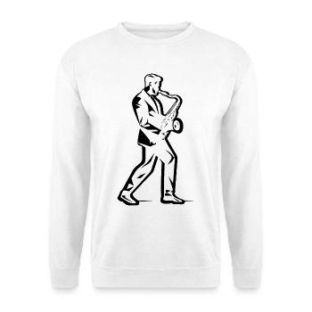 Dessin de saxophoniste - Sweat-shirt Unisexe - blanc - Devant