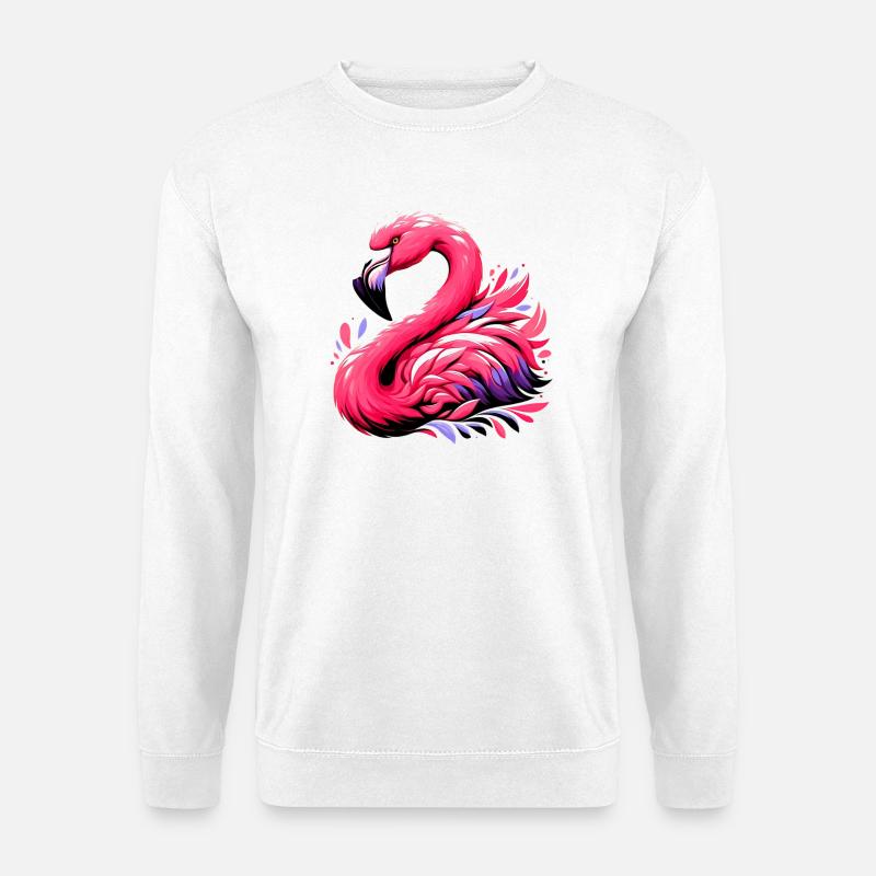 Flamingo - Unisex Pullover - Weiß