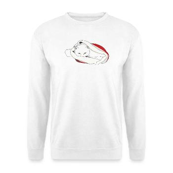 Weihnachtskatze - Unisex Pullover - Weiß - Vorne