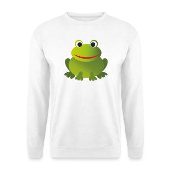 Lustiger Grüner Frosch - personalisierbar - Unisex Pullover - Weiß - Vorne