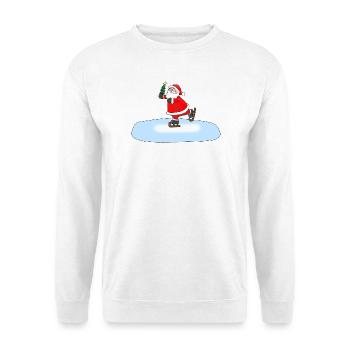 Père Noël patinant - Sweat-shirt Unisexe - blanc - Devant