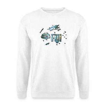 Aquarell Landkarte Fiji - Unisex Pullover - Weiß - Vorne