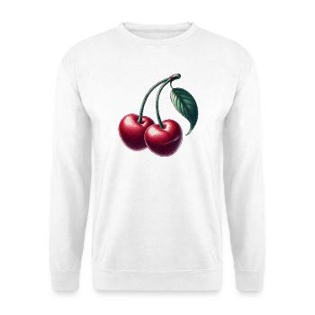 Cerises en forme de cœur : l’amour en pleine forme - Sweat-shirt Unisexe - blanc - Devant