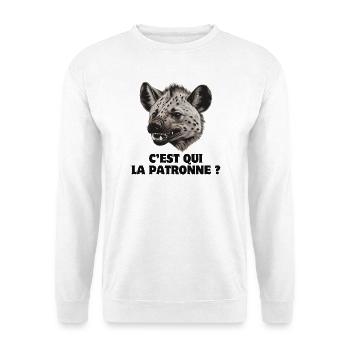 patronne, humour de bureau, hyène - Sweat-shirt Unisexe - blanc - Devant