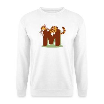 Katze Buchstabe M - Unisex Pullover - Weiß - Vorne
