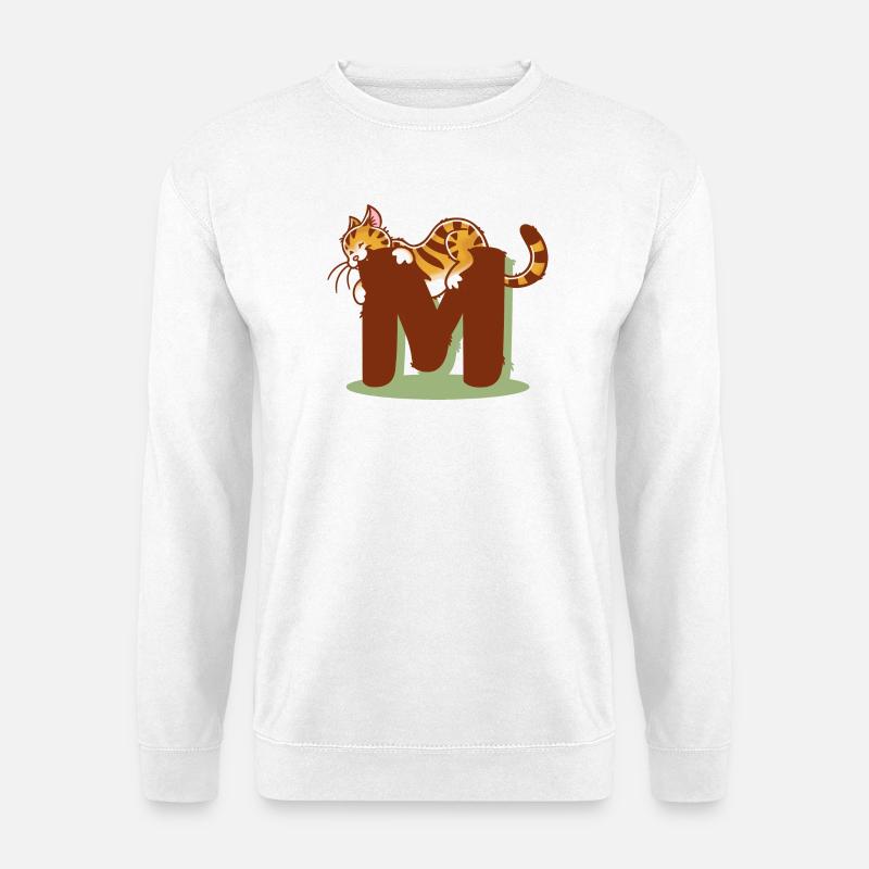 Katze Buchstabe M - Unisex Pullover - Weiß