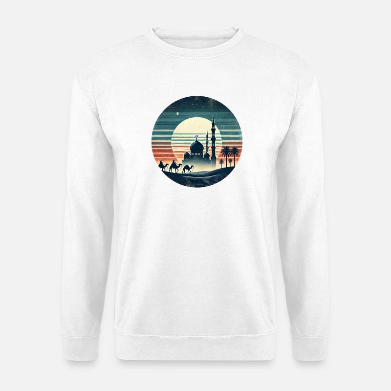 Marrakesch Moschee Stadt Design - Unisex Pullover - Weiß