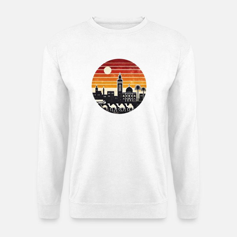 Marrakesch Moschee Wüsten Design - Unisex Pullover - Weiß
