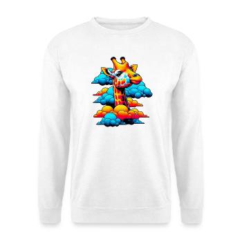 Giraffe with head in cloud clouds - Unisex Sweatshirt - white - Front
