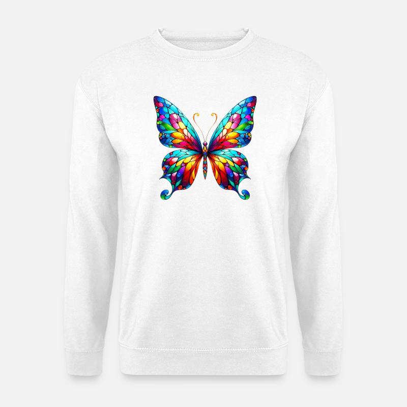 Papillon - Sweat-shirt Unisexe - blanc