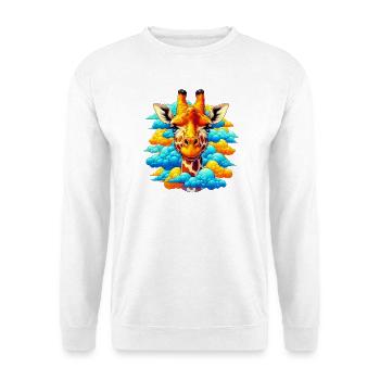 Giraffe with head in cloud clouds - Unisex Sweatshirt - white - Front