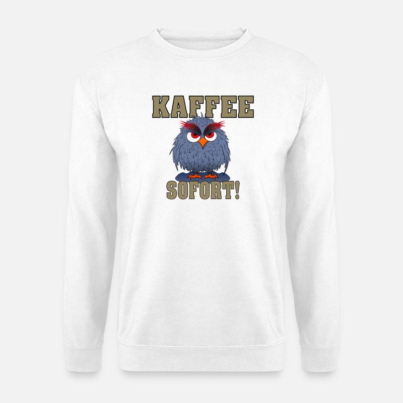 Eule Sofort Kaffee - Unisex Pullover - Weiß