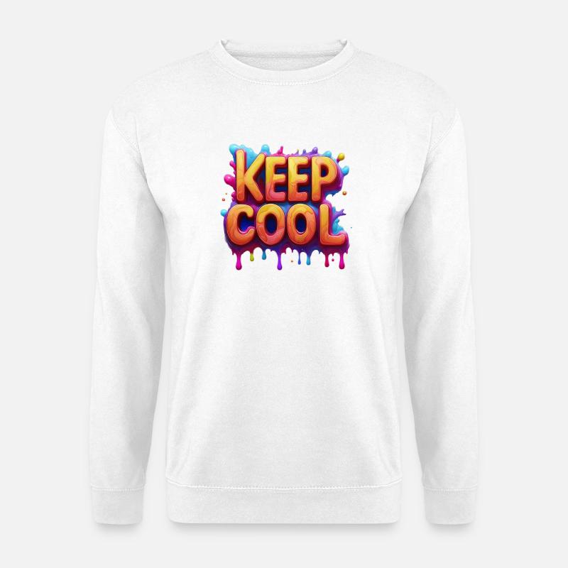 Keep cool text in 3D - Unisex Sweatshirt - white