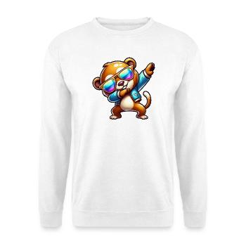 Cool Bear Dabbing Sunglasses Rainbow - Unisex Sweatshirt - white - Front