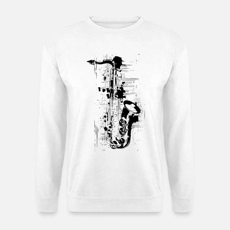 Saxophon - Unisex Pullover - Weiß
