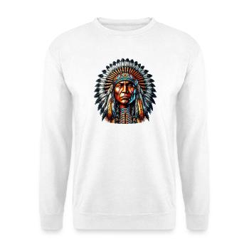 Amerikanisch, Indianer, Amerikaner - Unisex Pullover - Weiß - Vorne