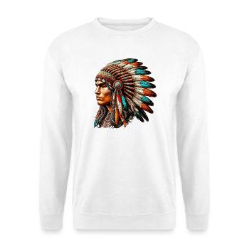 Amerikanisch, Indianer, Amerikaner - Unisex Pullover - Weiß - Vorne
