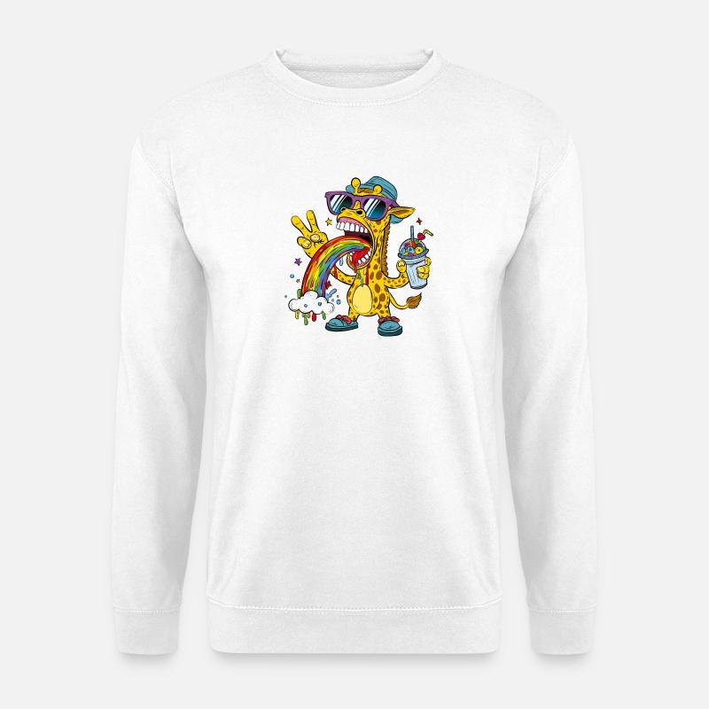 Rainbow giraffe - Unisex Sweatshirt - white