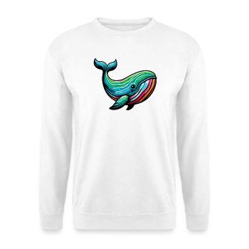 Wal - Unisex Pullover - Weiß - Vorne - Alina (178cm) & Michal (187cm)