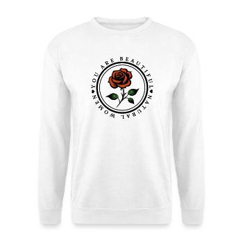 Symbole des roses - Vous êtes belle femme naturelle - Sweat-shirt Unisexe - blanc - Devant