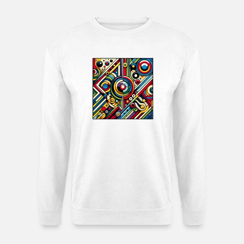 Neon Geometry — Circuit Pop - Unisex Pullover - Weiß