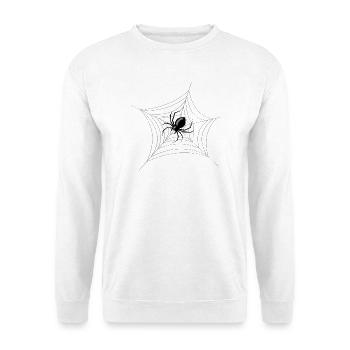 Gruselige Halloween-Spinne in ihrem Netz - Unisex Pullover - Weiß - Vorne