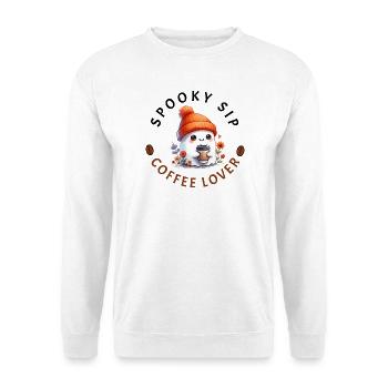 Halloween Kaffee Liebhaber süßer Geist - Geschenk - Unisex Pullover - Weiß - Vorne