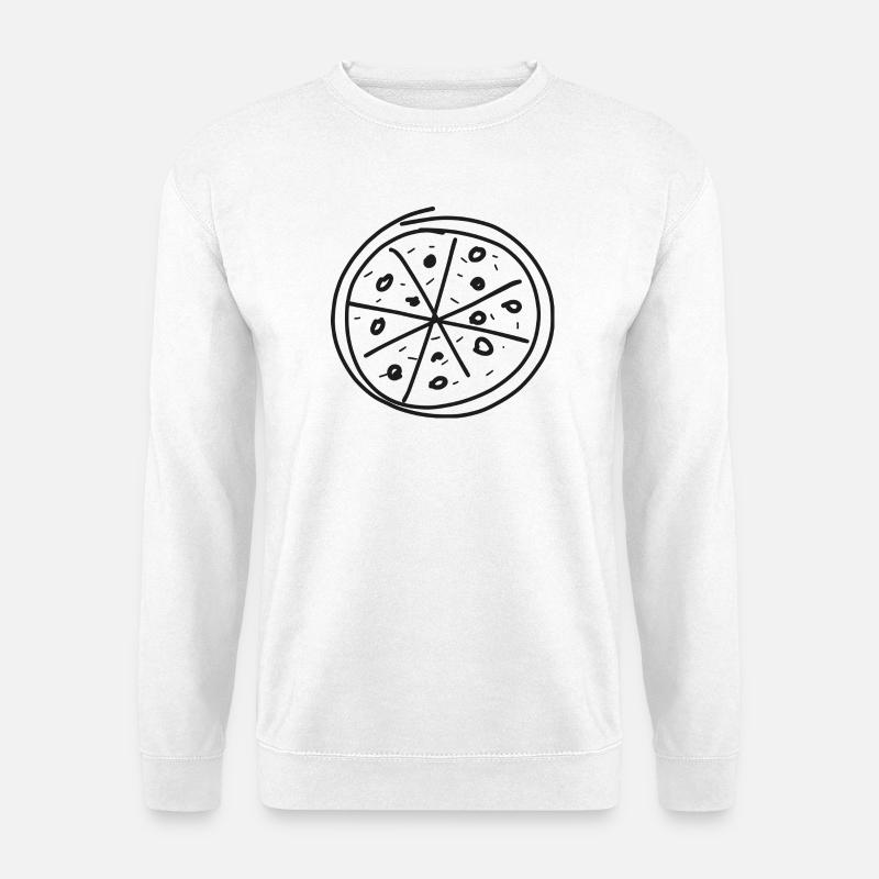 Pizza Linienkunst Handgezeichnet - Unisex Pullover - Weiß