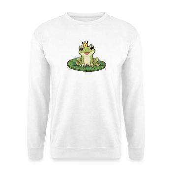 Froschkönig auf Seerose - Unisex Pullover - Weiß - Vorne