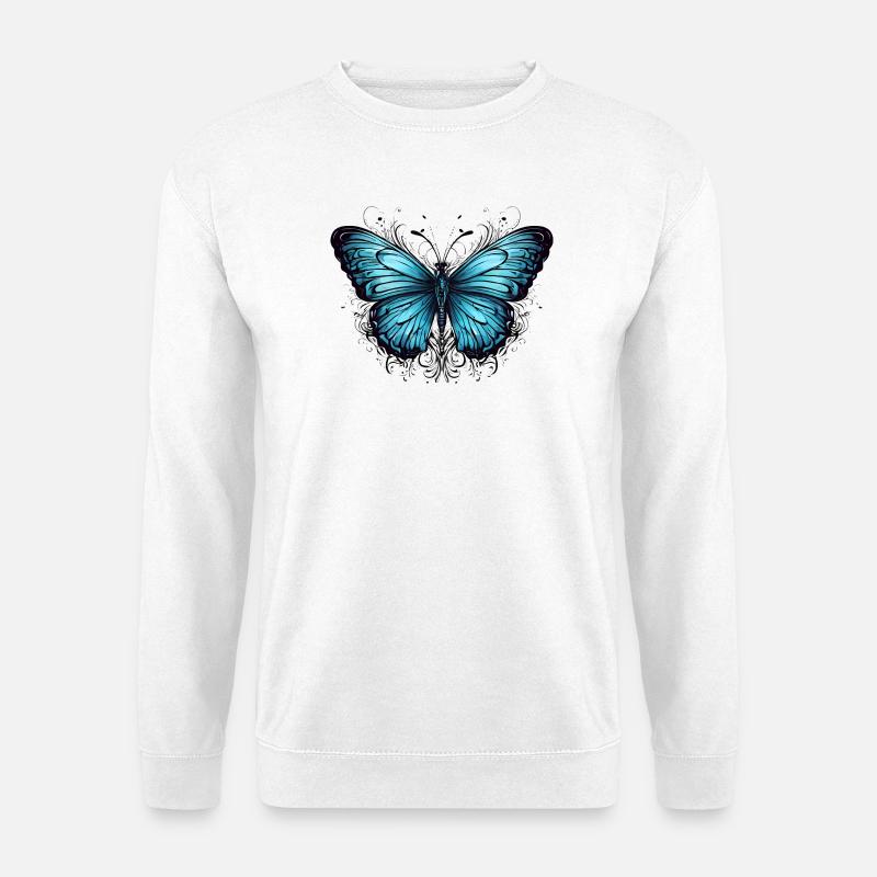 Papillon - Sweat-shirt Unisexe - blanc