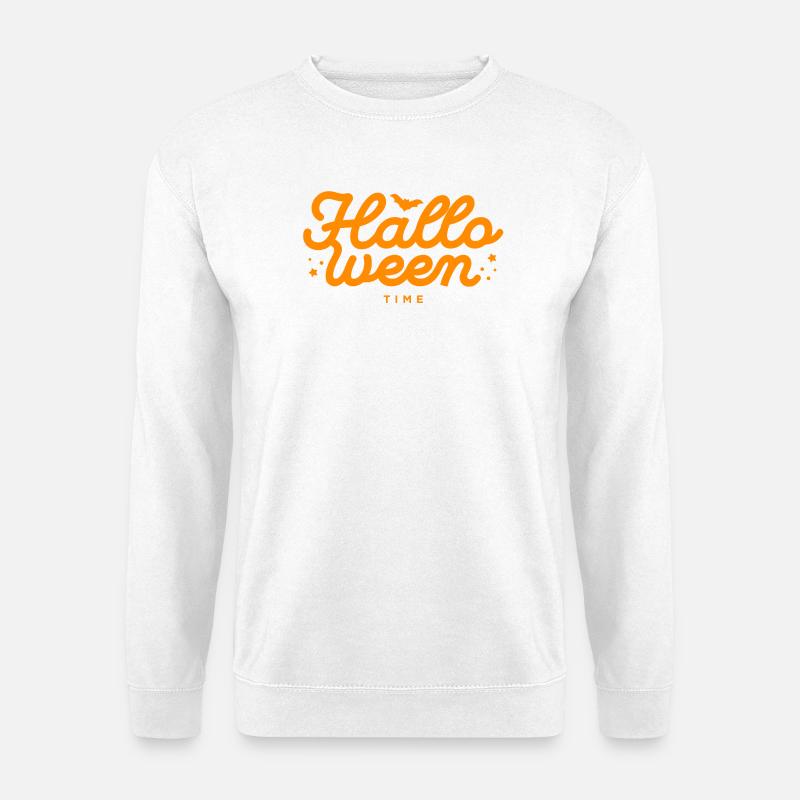 Halloween-Kranz Typografie Design - Unisex Pullover - Weiß