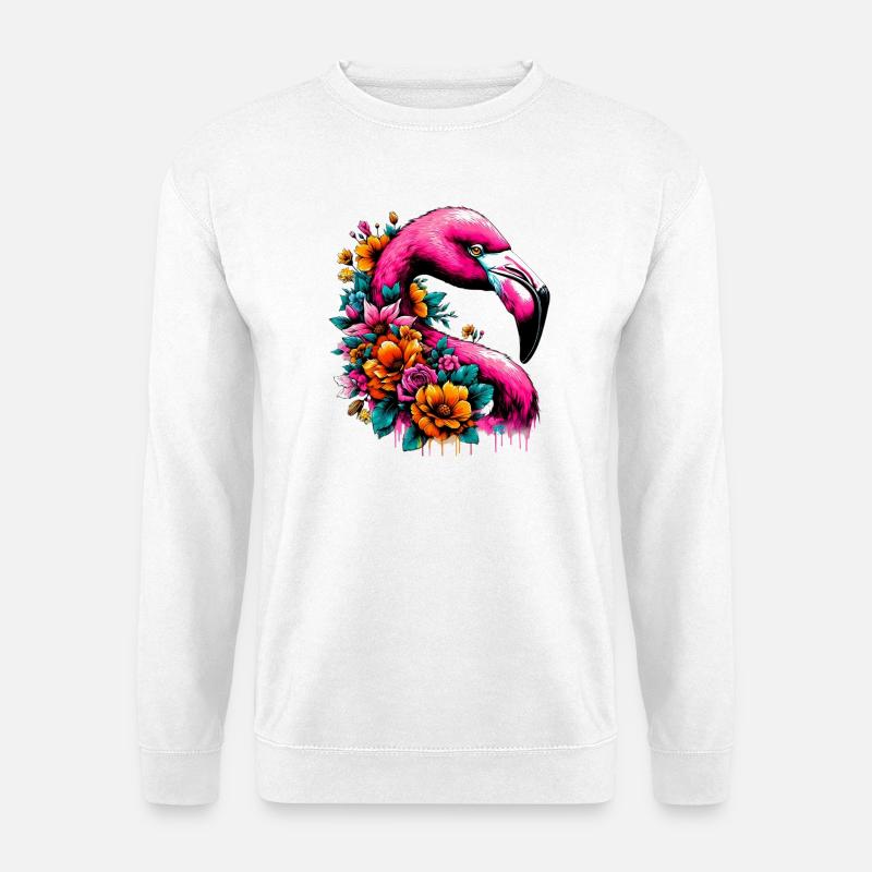 Flamingo - Unisex Pullover - Weiß