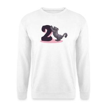 Katze Zahl 2 - Unisex Pullover - Weiß - Vorne