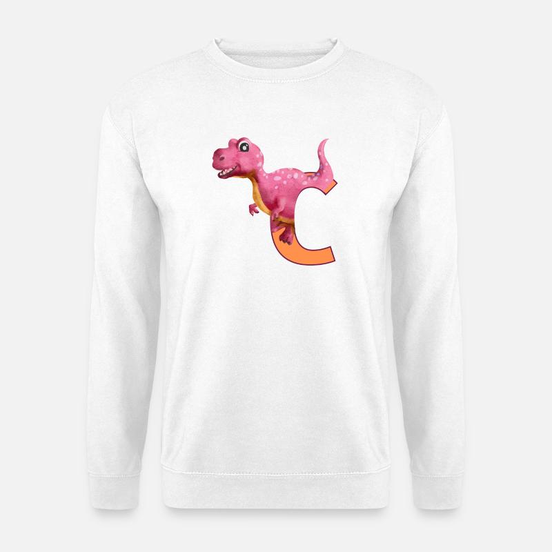 C - DINOSAUR, customizable - Unisex Sweatshirt - white