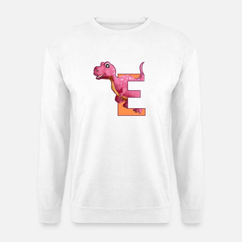E - DINOSAUR, customizable - Unisex Sweatshirt - white
