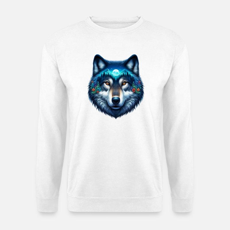 Wolf - Unisex Pullover - Weiß