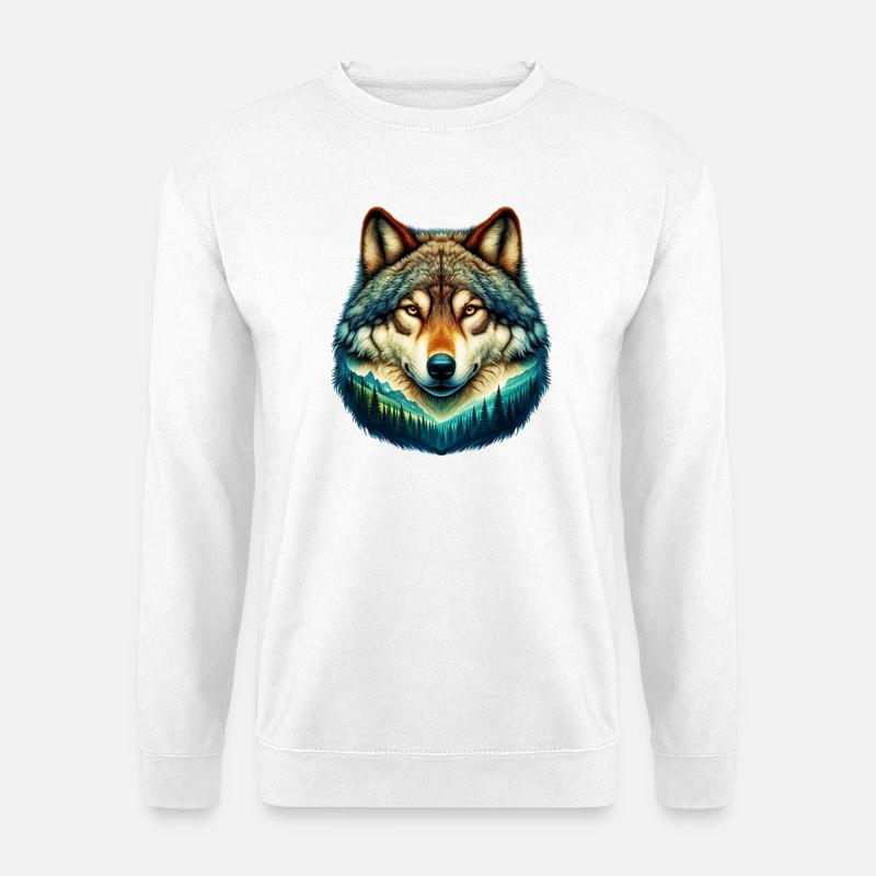Wolf - Unisex Pullover - Weiß