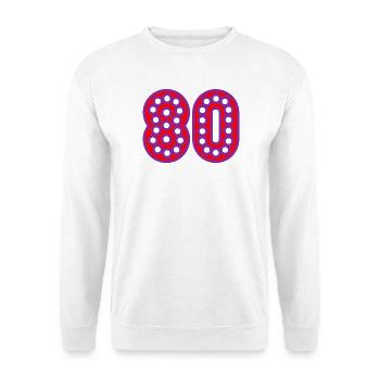 80. 80 JAHRE. 80-JÄHRIGES JUBILÄUM. 80-JÄHRIGES JUBILÄUM. - Unisex Pullover - Weiß - Vorne