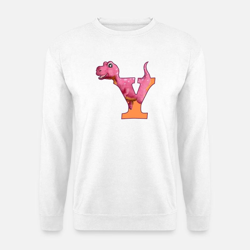Y - DINOSAURIER, Personalisierbar - Unisex Pullover - Weiß